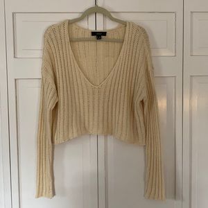 Crop cream sweater